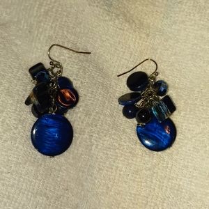 Blue dangling earrings never worn